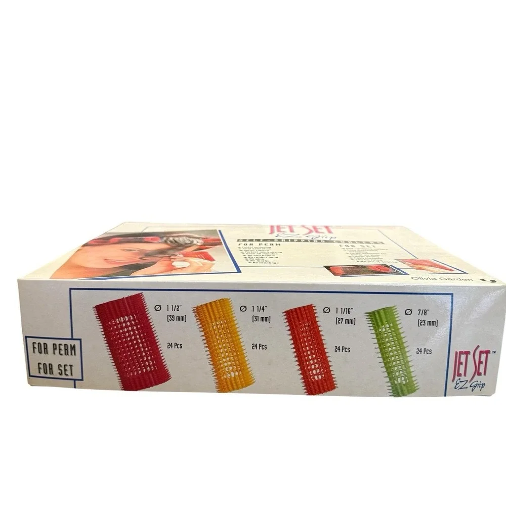 Vintage Olivia Garden Jet Set EZ Grip Self Gripping Hair Curlers 96 Pc Set Europ